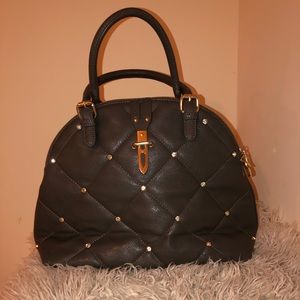 Gray rhinestone handbag